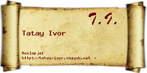 Tatay Ivor névjegykártya